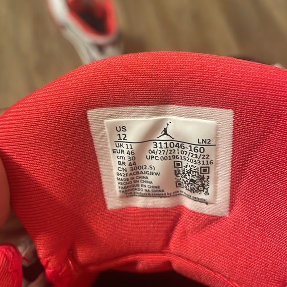 Size 12 Dub zero Jordan brand black red and white. They are in EUC - Picture 4 of 5